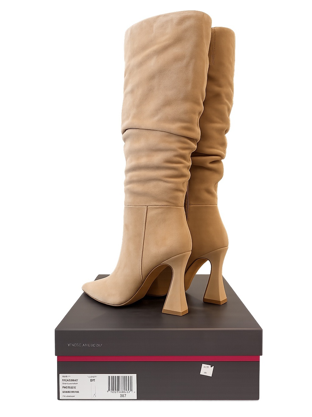 Vince Camuto BNIB Tan Suede Knee-High Pointed-Toe Boots - Picture 2 of 5